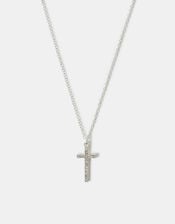 Pavé Cross Pendant Necklace, , large