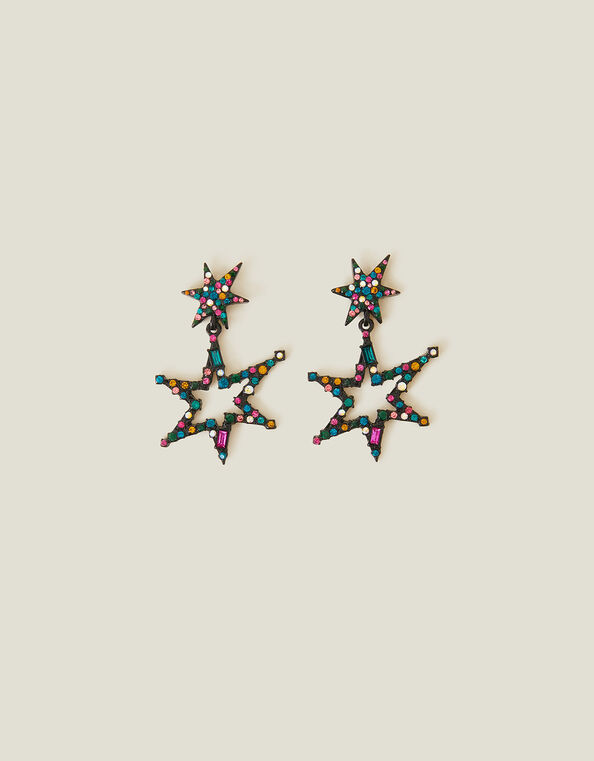 Embellished Star Statement Earrings, , large