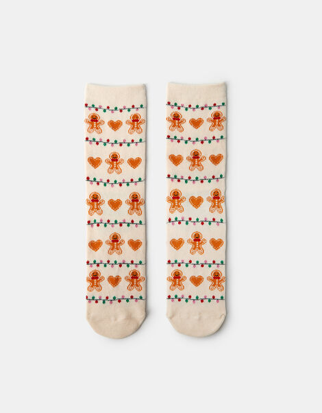 Christmas Gingerbread Man Socks, , large
