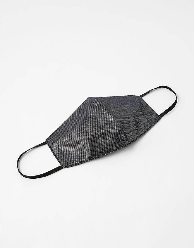 Sparkle Face Covering in Pure Cotton, Black (BLACK), large