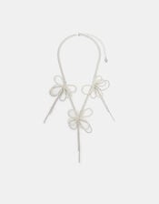 Bow Pearl Chain Necklace, , large