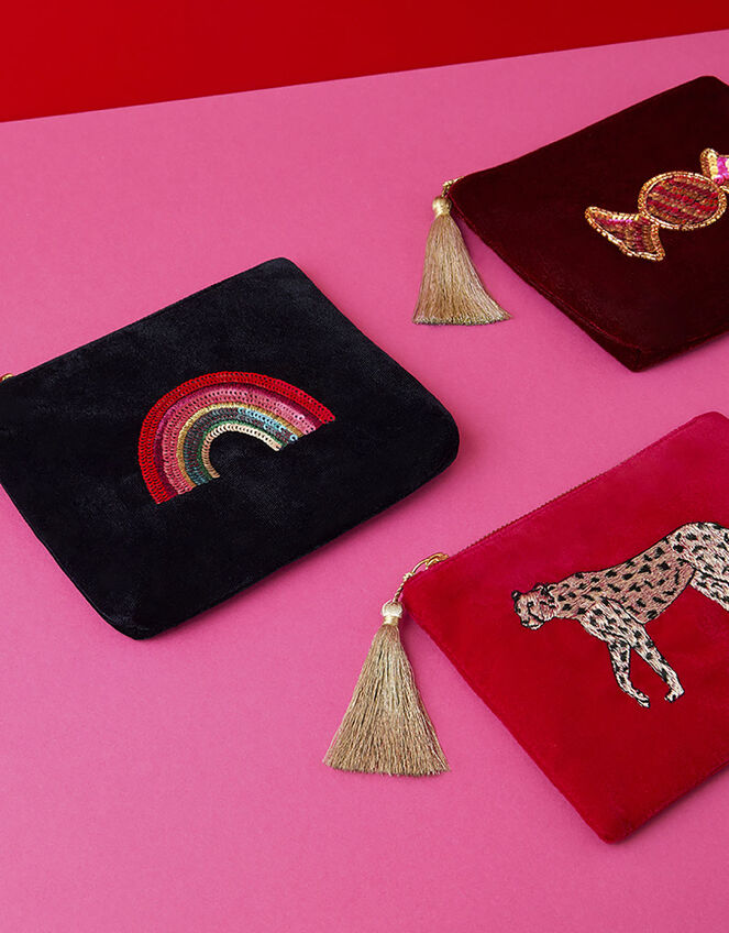 Embellished Rainbow Velvet Pouch Bag Purses & Wallets Accessorize UK