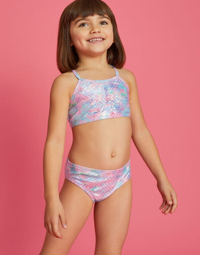 Girls Mermaid Bikini Set, Multi (PASTEL MULTI), large