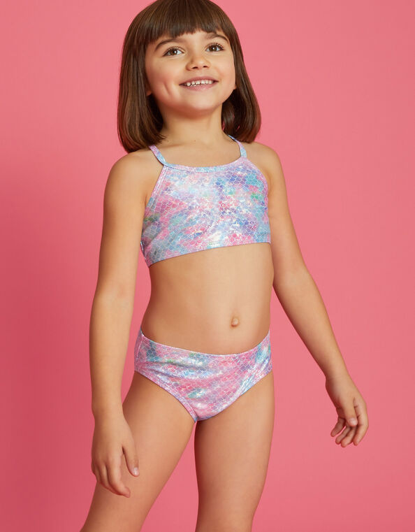 Girls Mermaid Bikini Set, Multi (PASTEL MULTI), large