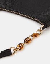 Resin Chain Strap Shoulder Bag, Black (BLACK), large