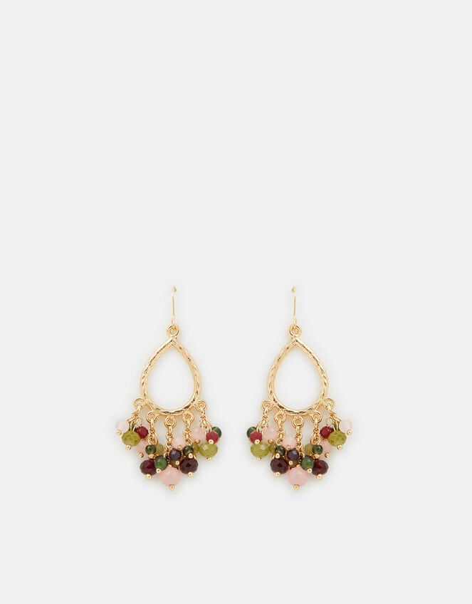 Bead Cluster Teardrop Earrings, , large