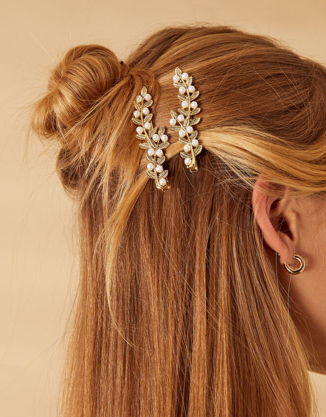 Pearl Hair Clip Slide Hairpin Snap Bridal Hair Accessory Large UK SELLER