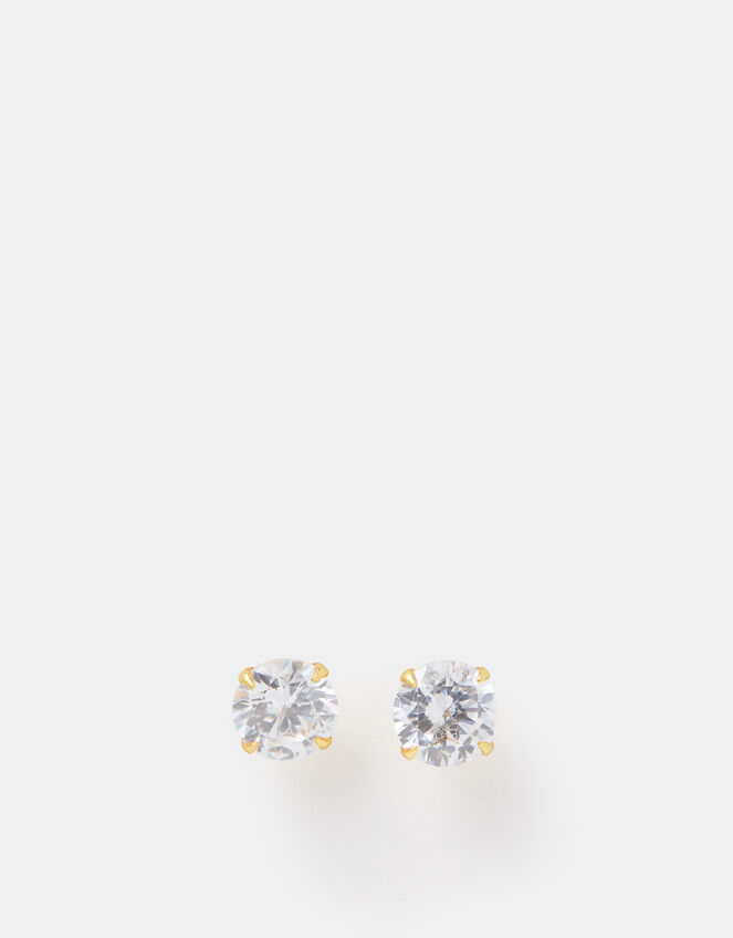14ct Gold-Plated Large Bling Stud Earrings, , large