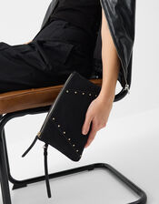 Stud Suede Clutch Bag, , large