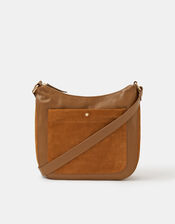 Leather Messenger Cross-Body Bag , , large