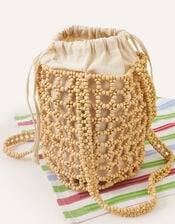 Wooden Bead Duffle Shoulder Bag, , large