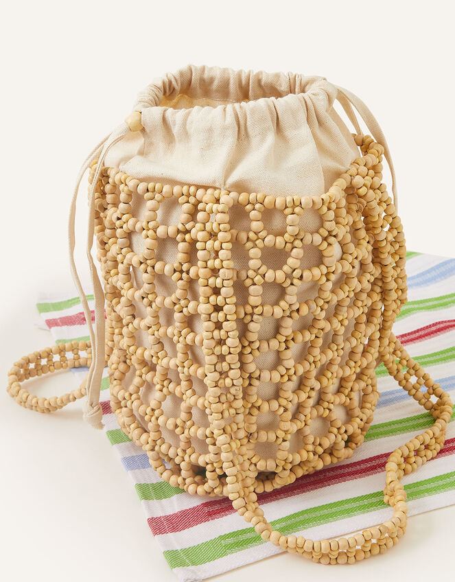 Wooden Bead Duffle Shoulder Bag, , large