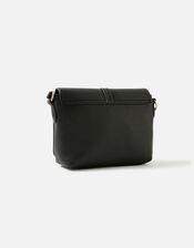 Large Flap Cross-Body Bag, Black (BLACK), large