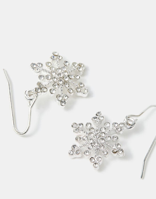 Mini Snowflake Drop Earrings, , large
