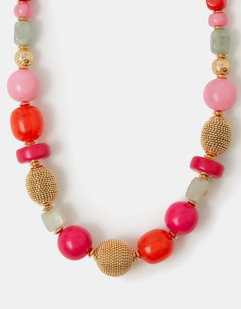 Chunky Resin Beaded Necklace, , large