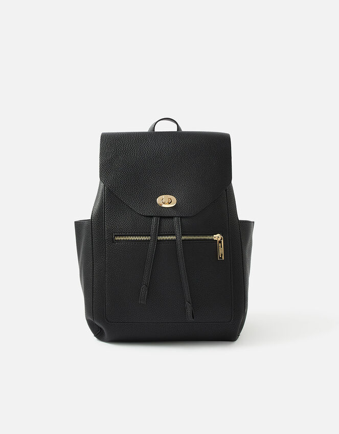 Nikki Zip Backpack, Black (BLACK), large