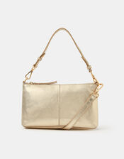 Suede Crossbody Handbag, Gold (GOLD), large
