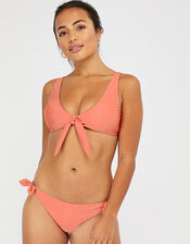Tie Side Bikini Briefs, Orange (CORAL), large