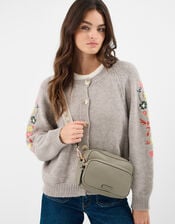 Dina Double Zip Crossbody Bag, Green (KHAKI), large