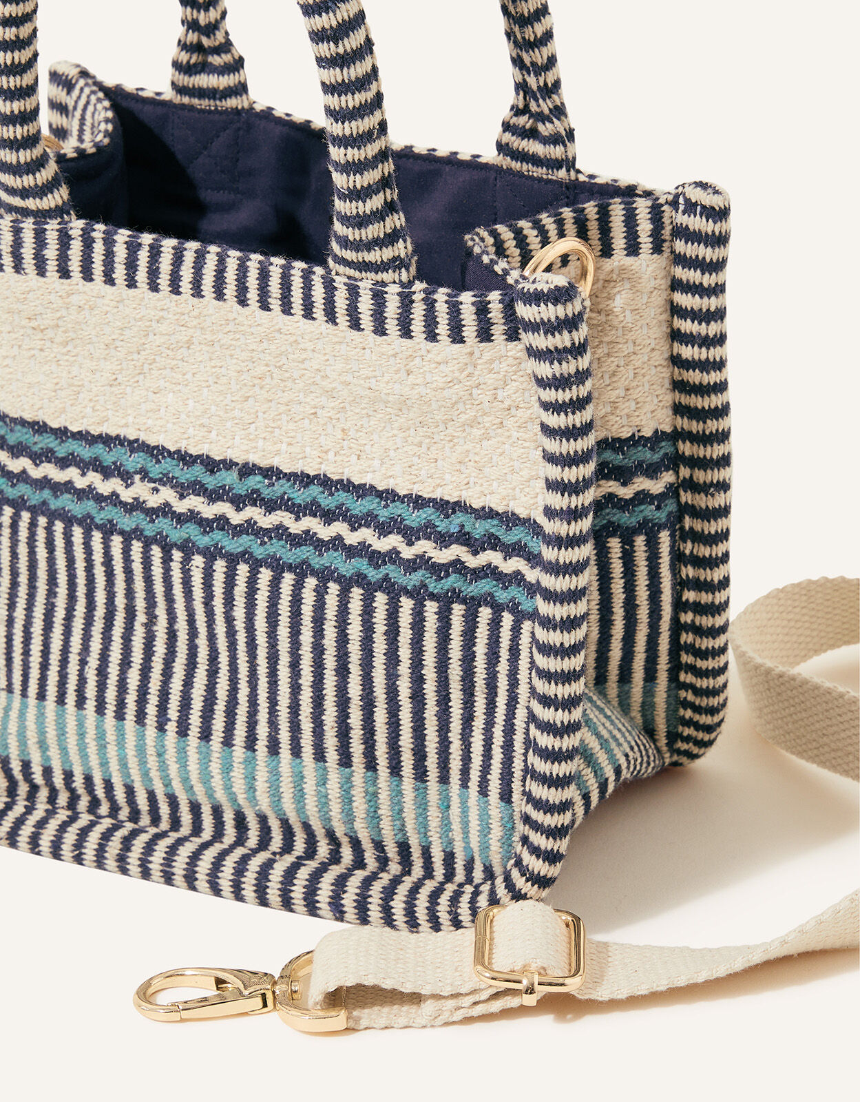 Striped Woven Cross Body Bag