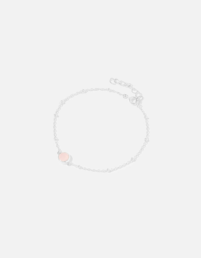 Sterling Silver Rose Quartz Bracelet, , large