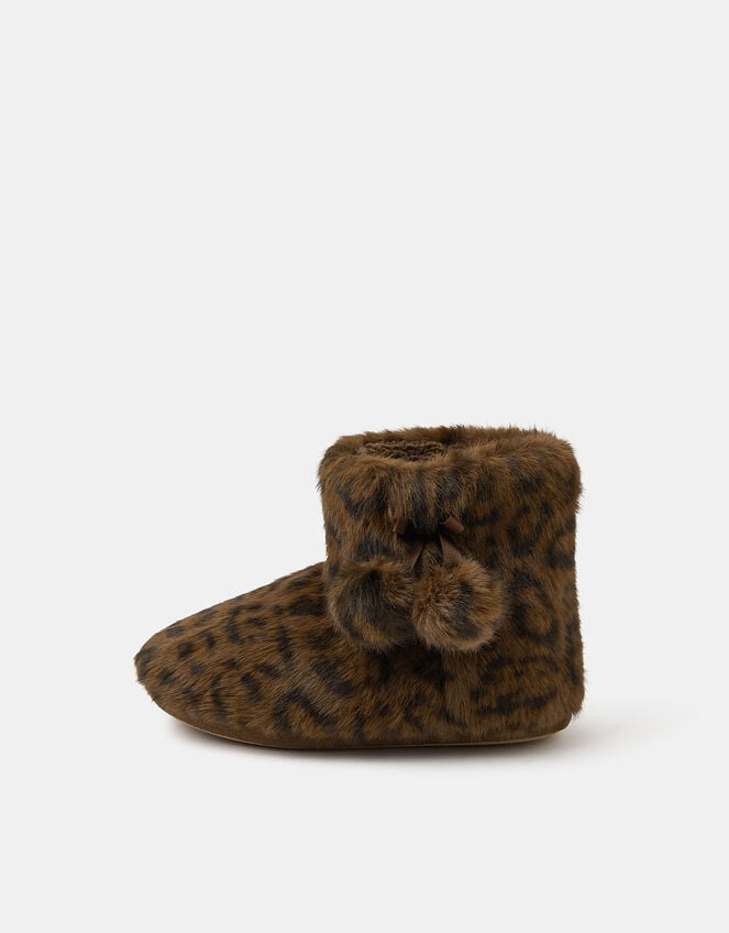 Fluffy Leopard Slipper Boots, Leopard (LEOPARD), large