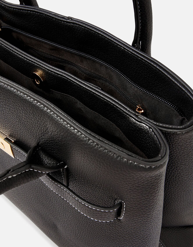Contrast Stitch Handheld Bag, , large