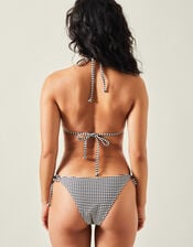 Stripe Seersucker Bikini Bottom, Black (BLACK WHITE), large