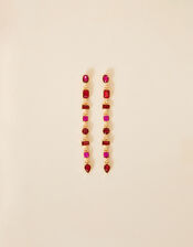 Eclectic Gem Statement Long Drop Earrings, , large