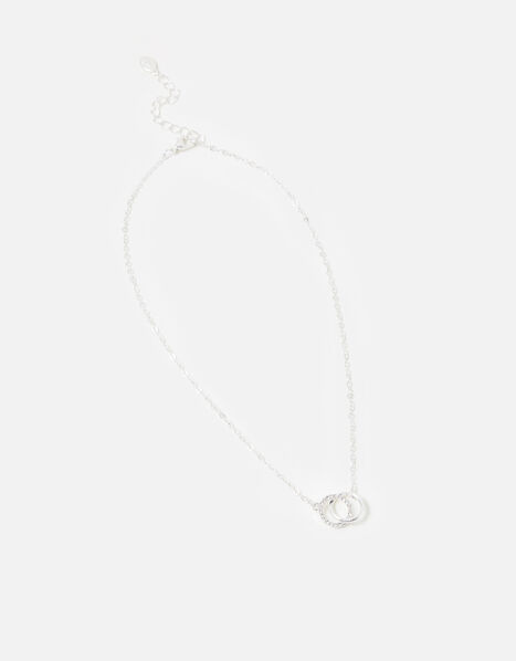 Linked Circle Pendant Necklace Silver, Silver (SILVER), large