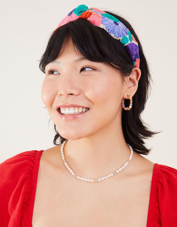 Raffia Floral Headband , , large