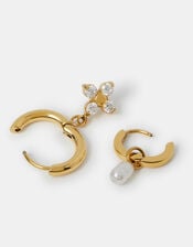 2-Pack Stainless Steel Drop Hoop Earrings, , large