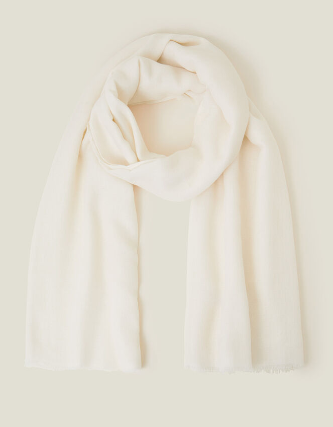Lightweight Plain Scarf, Natural (NATURAL), large