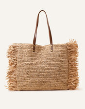 Fringe Raffia Large Shoulder , , large