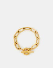 14ct Gold-Plated Chunky T-Bar Chain Bracelet, , large