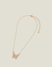 Butterfly Pave Pendant Necklace, , large