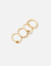 Pastel Pop Vintage Inspired Rings 4 Pack, White (CRYSTAL), large