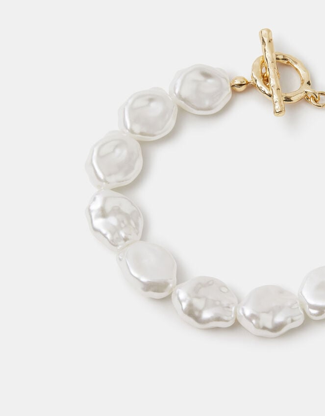 Organic Pearl T-Bar Bracelet, , large