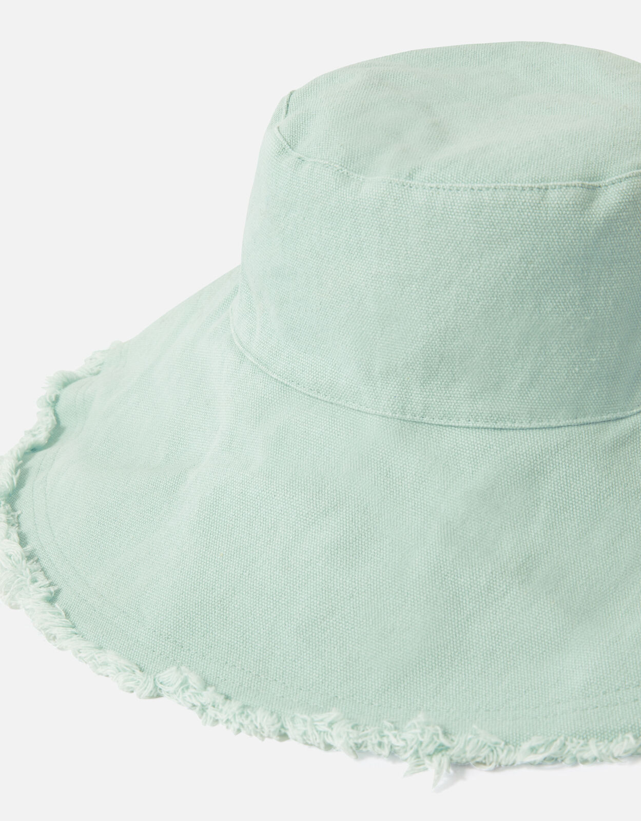 Frayed Edge Wide Brim Bucket Hat Blue 