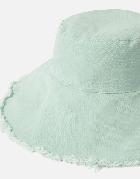 Frayed Edge Wide Brim Bucket Hat Blue, Blue (AQUA), large