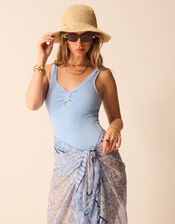 Charm Straw Bucket Hat, , large