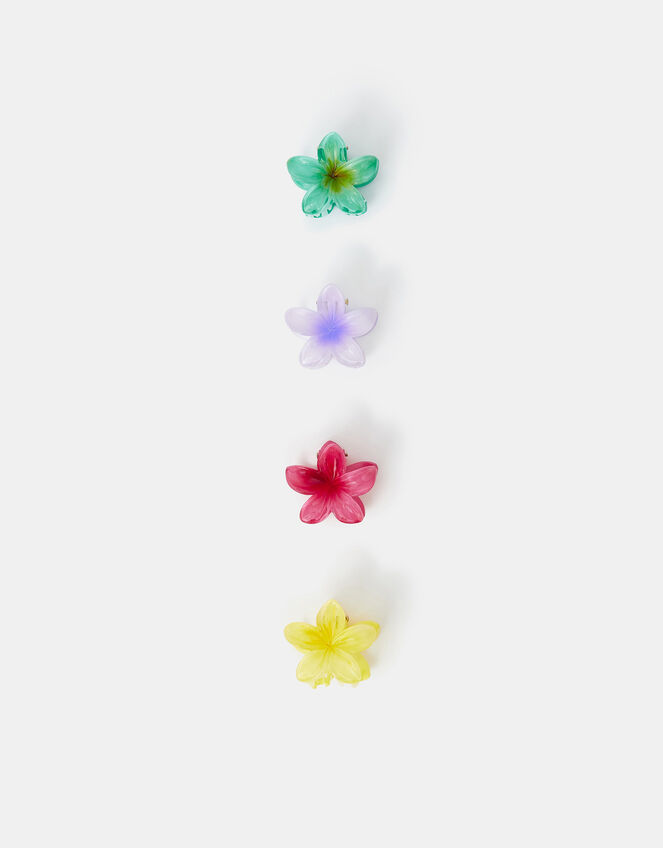 4-Pack Mini Tropical Flower Claw Clips, , large