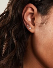 3-Pack Sterling Silver Diamant&eacute; Stud Earrings, , large