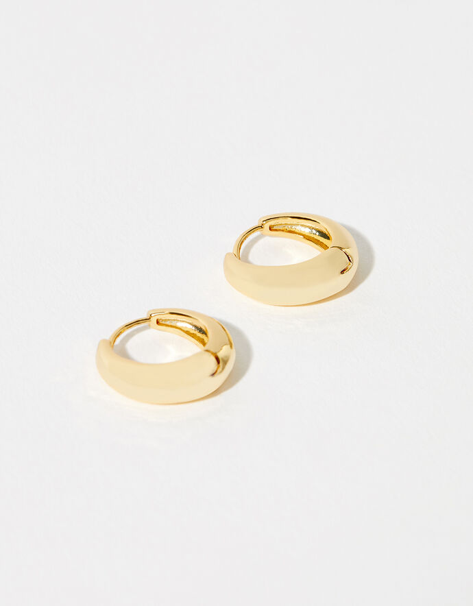 Small gold chunky hoops clearance