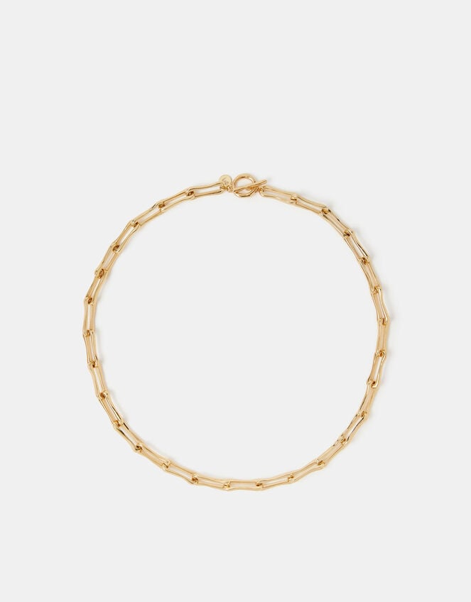 14ct Gold-Plated Paperclip Link Necklace, , large