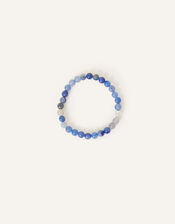 Sterling Silver-Plated Aventurine Beaded Bracelet, , large