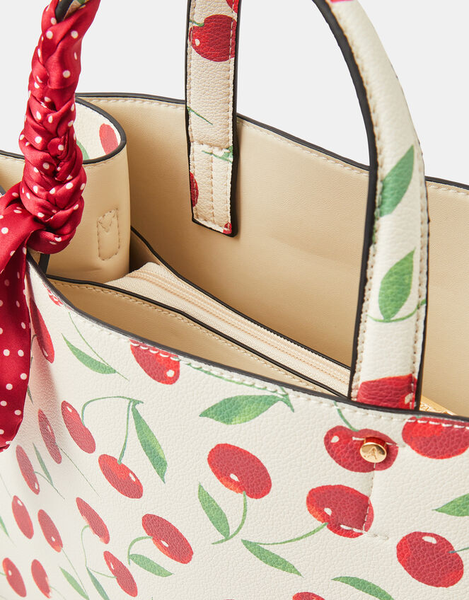 Cherry Print Handbag, , large