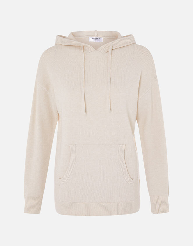 Knit Longline Lounge Hoody, Brown (TAUPE), large