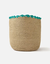 Jute Scallop Medium Basket, , large