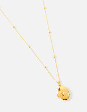 Gold-Plated Star Locket Pendant Necklace, , large